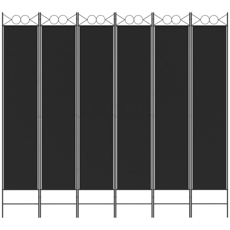 Paravento per esterni con 6 finestre in Plexiglass, 2,33x1,55m,  Trasparente/Nero