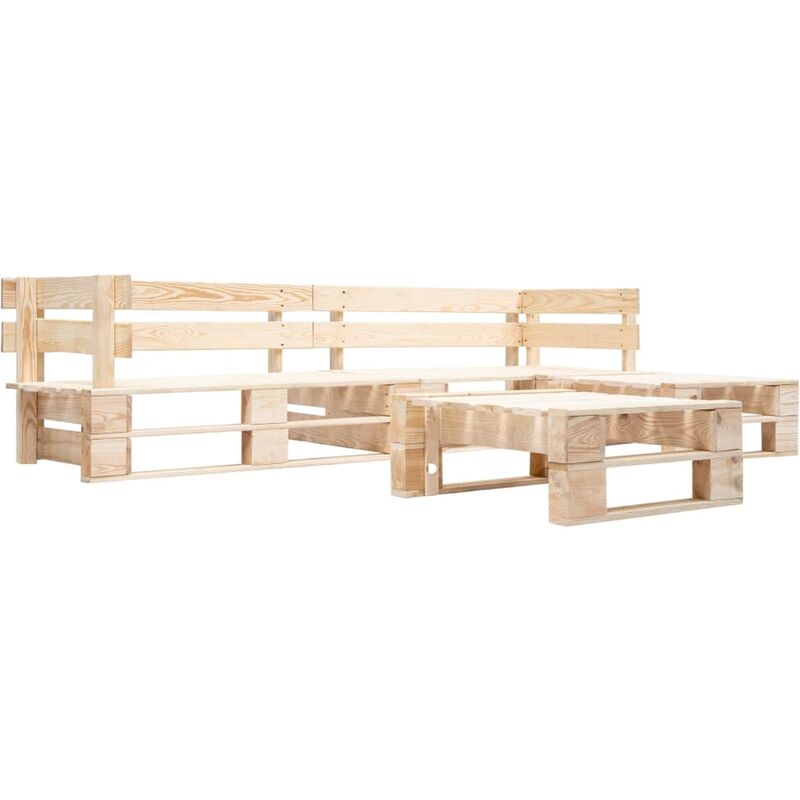 Divani da Giardino su Pallet 4 pz Divani da Esterno Cuscini Rossi in Legno  ITD56691