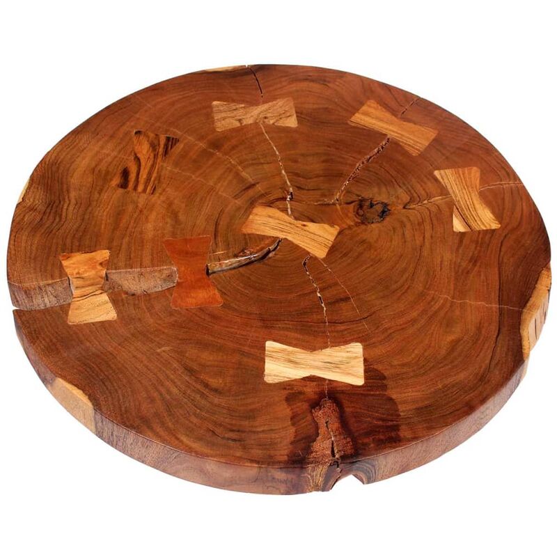 Tavolino Basso Tavolino da Salotto Tavolino da divano a Tronco Legno  Massello di Acacia (55-60)x40 cm ITD25138