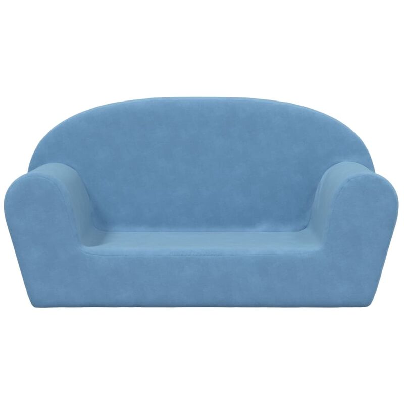 Divano per Bambini a 2 Posti Divano fisso Sofa da soggiorno Blu in Morbido  Peluche ITD58481