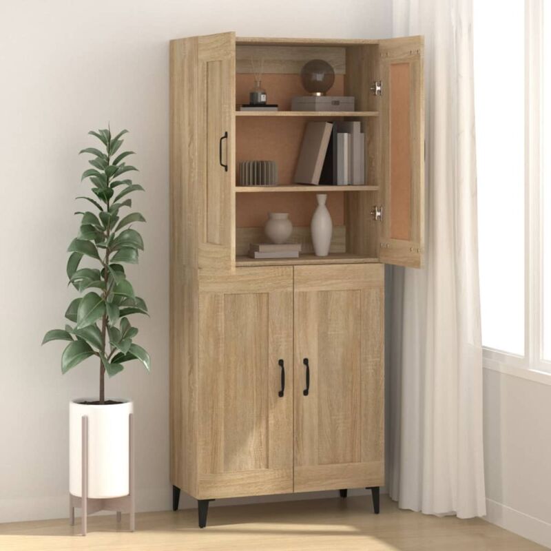 DUALNY Sidebord, 69,5 x 34 x 90 cm, cassettiera da cucina, in legno di  rovere Sonoma : : Casa e cucina