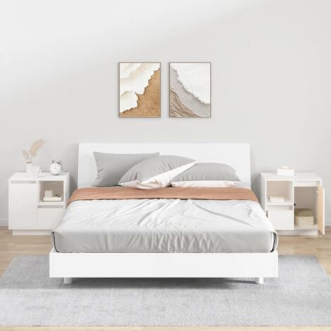 Comodino moderno per camera da letto, Tavolino da notte con 1 cassetto e  pomello, cm 40x38h41, colore Bianco e Grigio