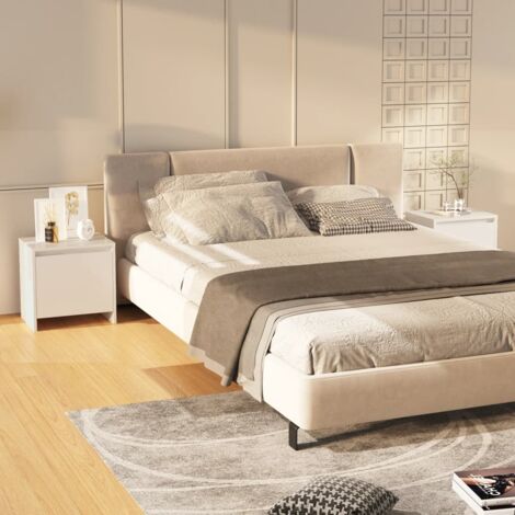 Comodini con cassetto Tavolini da notte Cassettiera Camera da Letto  Mobiletto Design Moderno 2 pz Bianco