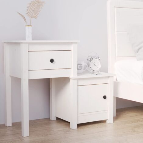 Comodino moderno di metà secolo con 2 cassetti portaoggetti minimalista