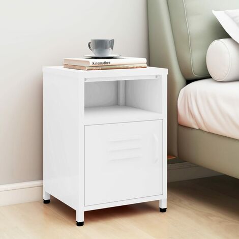 Ysgwsg Comodino Camera da Letto, Comodino LED, Comodini con Prese e Porte USB, 3 Cassetti, Comodini Bianco per Camera da Letto, Soggiorno, Tavolini con Cassetti. (Bianco, 45x35x62cm