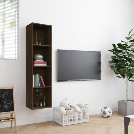 Libreria,Scaffale Portaoggetti/Mobile TV Rovere Marrone 143x30x36cm Legno  Multistrato -MC45890