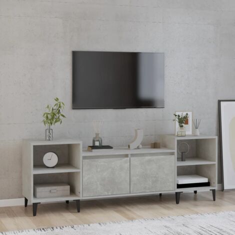 Mobile TV Elegante,Porta TV Grigio Cemento 160x35x55 cm Legno Multistrato  -MC28046