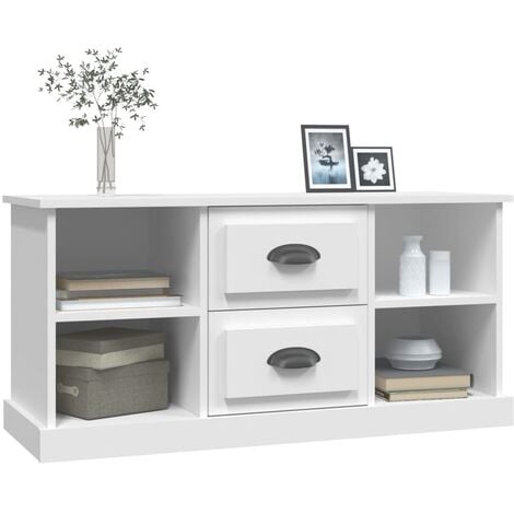 Maison Exclusive - Mobile Porta TV Bianco Lucido 120x40,5x35 cm