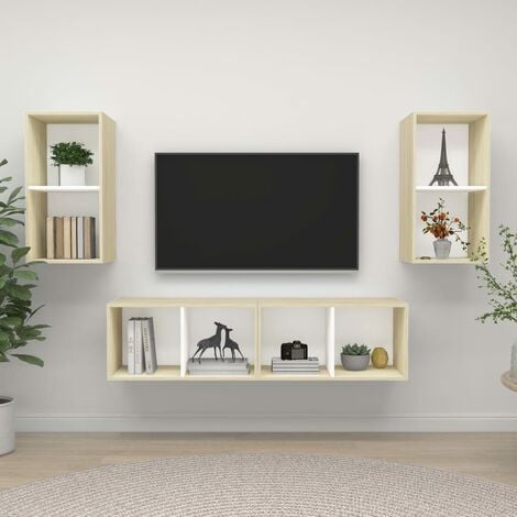 Mobile TV Elegante,Porta TV - Tavolino TV con Ruote Nero 90x35x35 cm in  Truciolato -MC50733