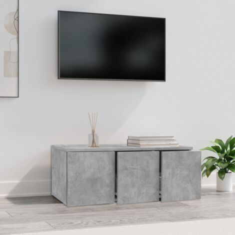 Mobile TV Elegante,Porta TV - Tavolino TV Grigio Cemento 80x34x30 cm in  Truciolato -MC39218