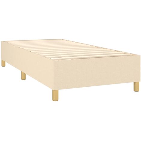 Letto singolo，Giroletto a Molle con Materasso，Letto adulto，Mobili camera da  letto Crema 100x200 cm