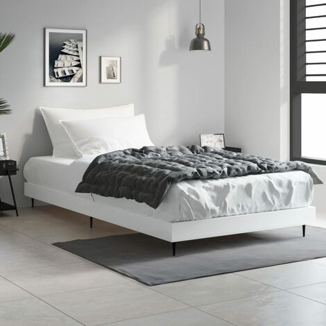 Letto adulto，Giroletto，Letto singolo，Struttura del letto Bianco 100x200 cm  in Legno Massello DGVS4463587 MaisonChic