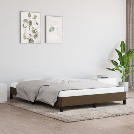 Letto adulto，Giroletto，Letto matrimonial，Struttura del letto Marrone Scuro  140x190 cm in Tessuto DGVS4313325 MaisonChic