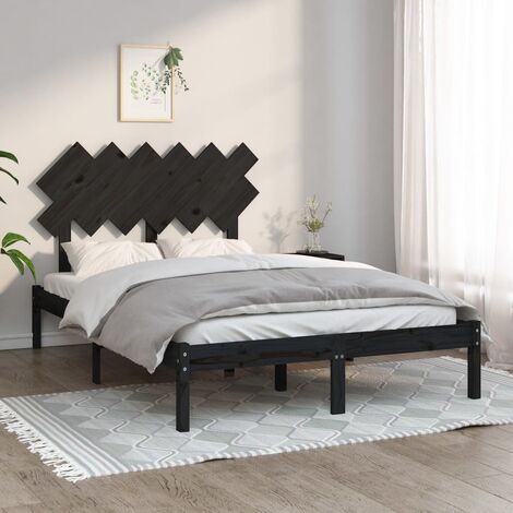 Struttura letto in legno massello nero 140 x 200 cm 4FT6 per letto