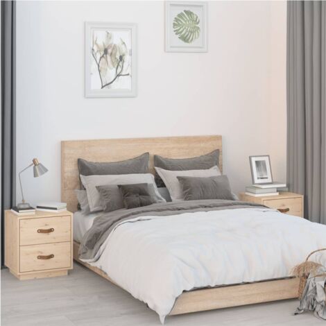 Set 2 Comodini da Camera da Letto，Tavolini da notte，Armadietto Cassettiera  Cameretta 40x34x45 cm in Legno Massello di Pino FVVBE952946 MaisonChic