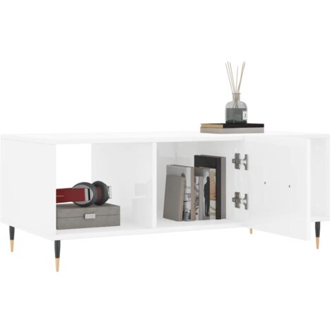 Maison Exclusive - Tavolino da Salotto Bianco Lucido 102x50x40cm Legno  Multistrato