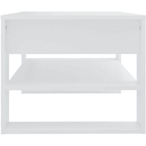 Tavolino da Salotto，Tavolino da caffè，Tavolino basso Bianco 102x55x45 cm  Legno Multistrato ASFV381079 MaisonChic