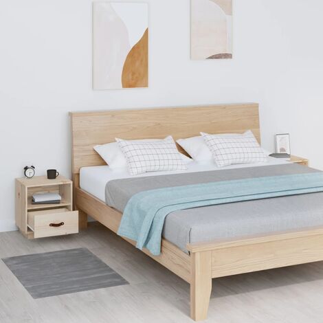 Set Comodini 2 pz Sospesi Moderno in Legno Comodino Camera da Letto vari  colori