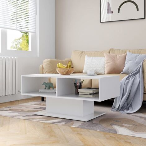 Tavolino Da Salotto In Legno 103x60x40 Cm - Sonoma Rovere - Moderno Con Ampio Piano Portaoggetti - 2