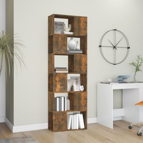 Libreria,Libreria Divisoria,Scaffale divisorio Rovere Marrone 60x24x186 cm  -BN12055