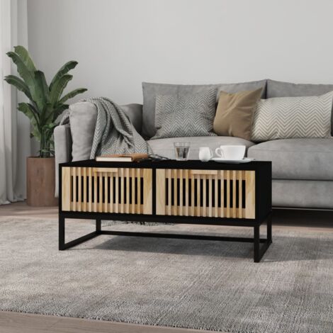 Tavolino Da Salotto In Legno Rovere Affumicato – 80x50x50 Cm – Con Porta E Ampio Spazio, Montaggio Personalizzabile