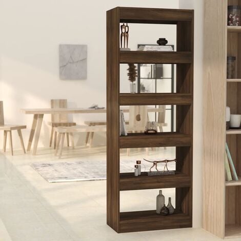 Libreria,Libreria Divisoria,Scaffale divisorio Rovere Marrone 60x30x166 cm  in Truciolato -BN14153