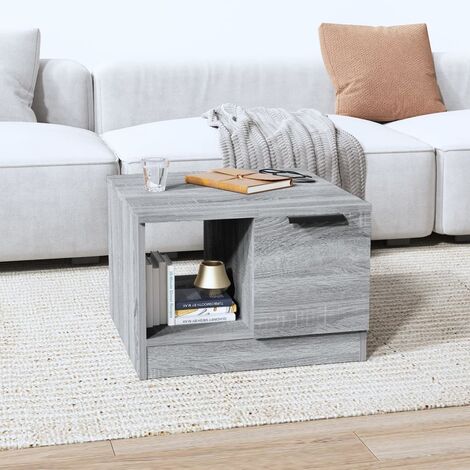 Attention tavolino da salotto in rovere grigio e bianco 110x45x60