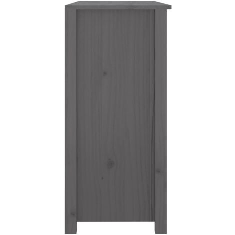 Credenza bassa,Armadietto,Mobile da Cucina Grigia 100x35x74 cm in Legno  Massello di Pino -BY12530