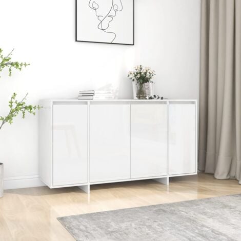 Credenza bassa,Armadietto,Mobile da Cucina Bianco Lucido 120x30,5x70 cm in  Truciolato -BY40929