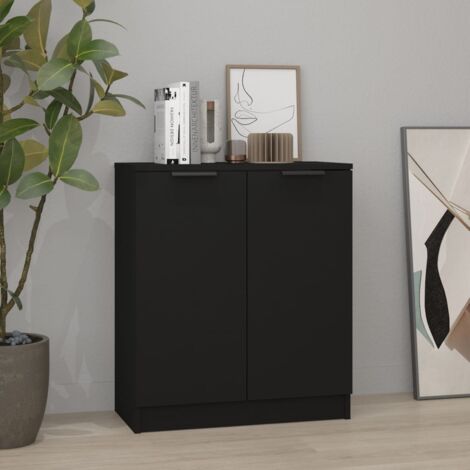 Credenza bassa,Armadietto,Mobile da Cucina Nera 60x30x70 cm in Legno  Multistrato -BY94578