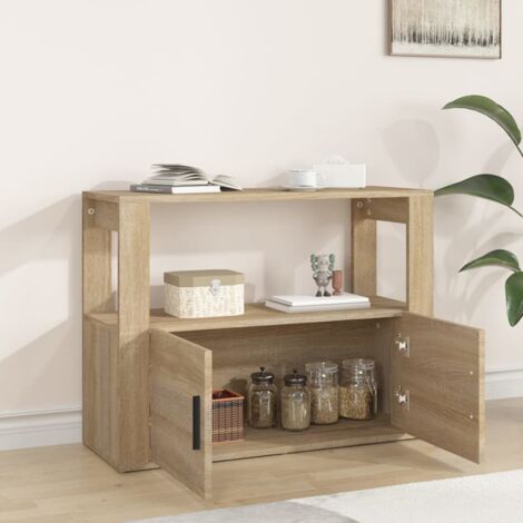 Credenza bassa,Armadietto,Mobile da Cucina Rovere Sonoma 80x30x60 cm in  Legno Multistrato -BY42642