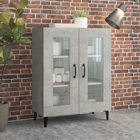 Credenza bassa,Armadietto,Mobile da Cucina Grigio Cemento 69,5x34x90 cm in  Legno Multistrato -BY49703