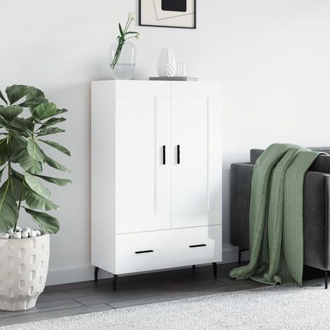 Credenza bassa,Armadietto,Mobile da cucina Bianco lucido 69,5x31x115 cm in legno Multistrato -BY54770 - Bianco