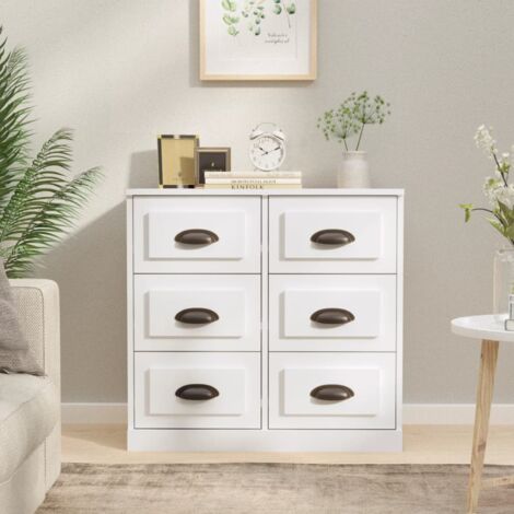 Credenza bassa,Armadietto,Mobile da Cucina Bianco Lucido 70x35,5x67,5 cm in  Legno Multistrato -BY89458