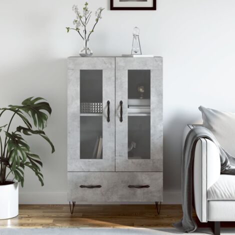 Credenza bassa,Armadietto,Mobile da Cucina Grigio Cemento 69,5x31x115 cm in  Legno Multistrato -BY49668