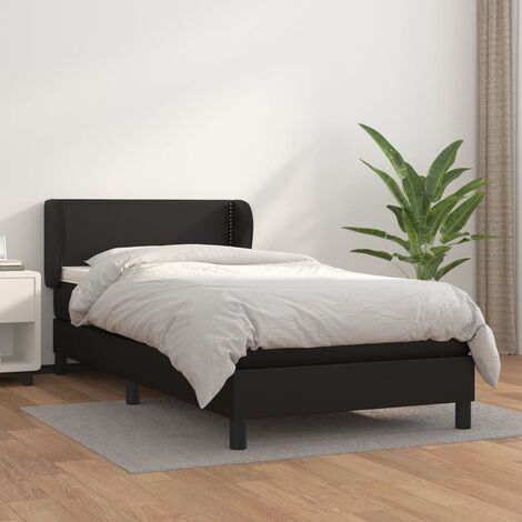 Struttura Letto adulto con Materasso,Giroletto a Molle Nero 90x190 cm in  Similpelle QSW53835