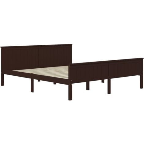 Struttura Letto per adulti,Telaio del letto,Giroletto Marrone Scuro in  Legno Massello di Pino 90x200