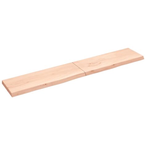 Mensola Libreria Muro,Ripiano a Parete 220x40x6 cm Legno Massello Rovere  Non Trattato -85198