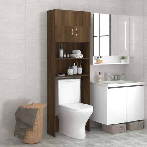 Mobile Da Bagno VidaXL In Rovere Sonoma - 32x25.5x190cm, Legno Multistrato, Con Fissaggio A Parete - Foto 9