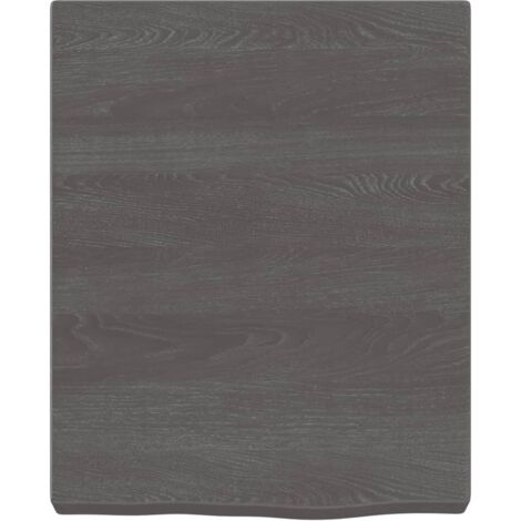 Mensola Libreria Muro,Ripiano a Parete Grigio Scuro 40x50x6 cm Massello  Rovere Trattato -72613