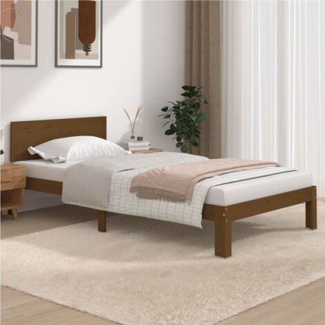 Struttura letto per materasso 100x200 cm in legno di pino marrone