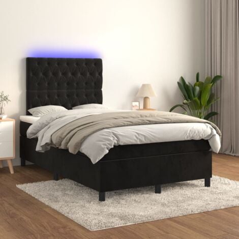 Maison Exclusive - Letto a Molle con Materasso e LED Grigio Scuro 140x190  cm