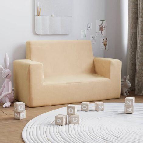 VIDAXL - Divano Per Bambini Blu In Morbido Peluche - 3