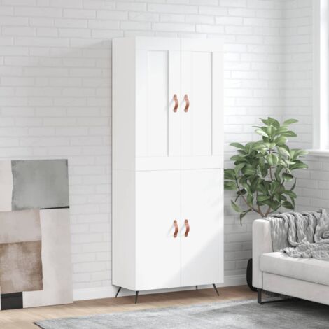 Credenza Armadietto Buffet Moderna 34,5x34x180 Cm In Legno Multistrato Bianco Lucido Dvb21596 78018525