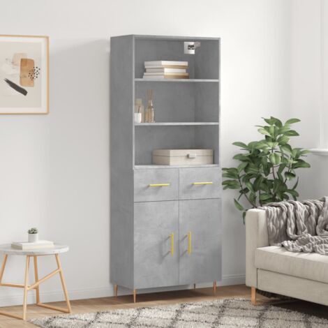 Credenza, Armadietto Cucina, Tavolo Da Buffet, Mobiletto Sala Da Pranza Grigio Sonoma 70x31x115 Cm In Legno Multistrato Klew70894 Bonnevie 74189869