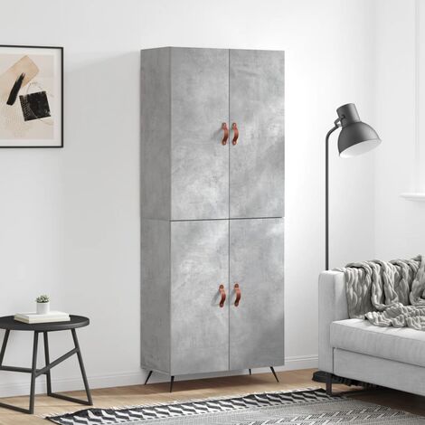 VidaXL Credenza Grigio Cemento 80x35x76 Cm – Mobile Multiuso In Legno Multistrato Per Corridoio, Cucina E Soggiorno - 6