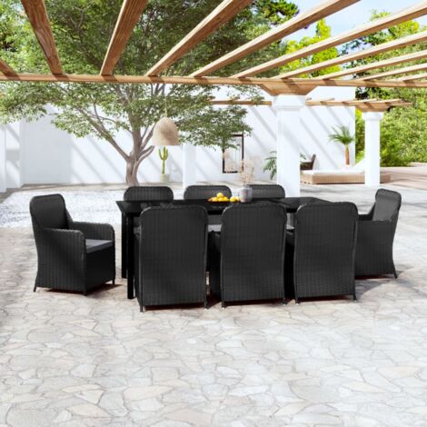 Outsunny Set da Giardino con Tavolo Allungabile e 6 Sedie con Cuscini in  Rattan PE, Grigio e Marrone