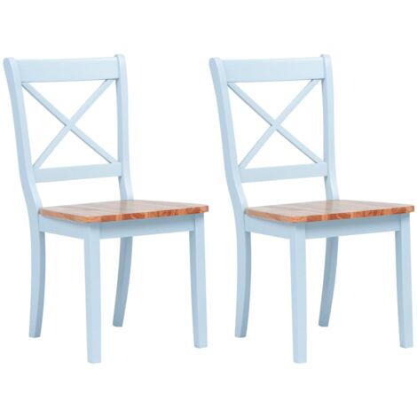 Set di 2 sedie in tessuto grigio e legno marrone con gambe nere Sienna