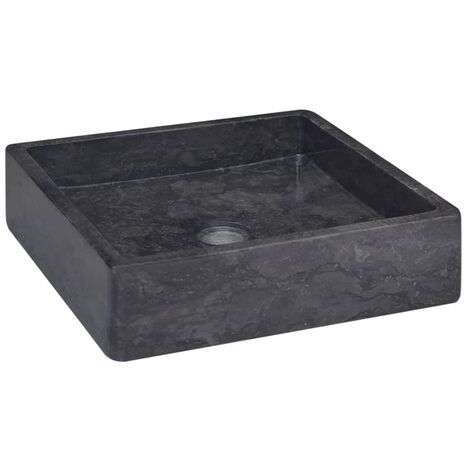 Lavandino In Marmo Grigio 53x40x15 Cm - Lavabo Moderno Per Bagno, Fatto A Mano
