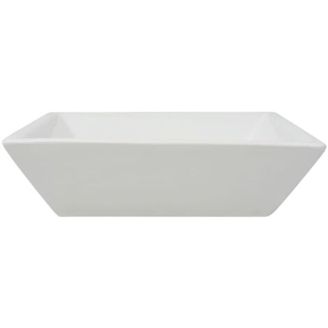Lavandino Tondo In Ceramica VidaXL - Bianco, Diametro 41.5 Cm, Per Bagno, Da Appoggio